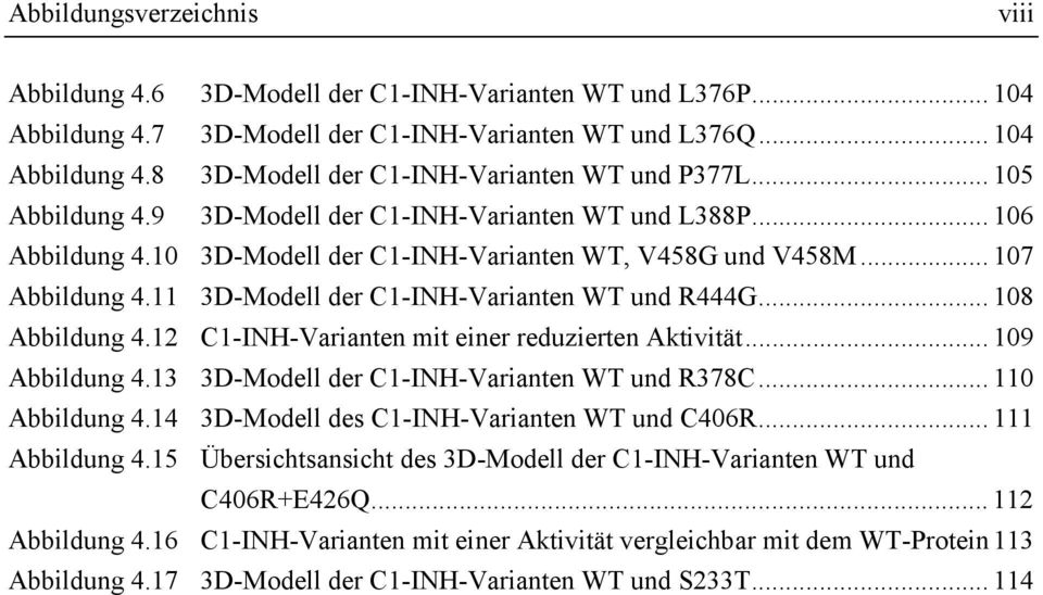 11 3D-Modell der C1-INH-Varianten WT und R444G... 108 Abbildung 4.12 C1-INH-Varianten mit einer reduzierten Aktivität... 109 Abbildung 4.13 3D-Modell der C1-INH-Varianten WT und R378C.