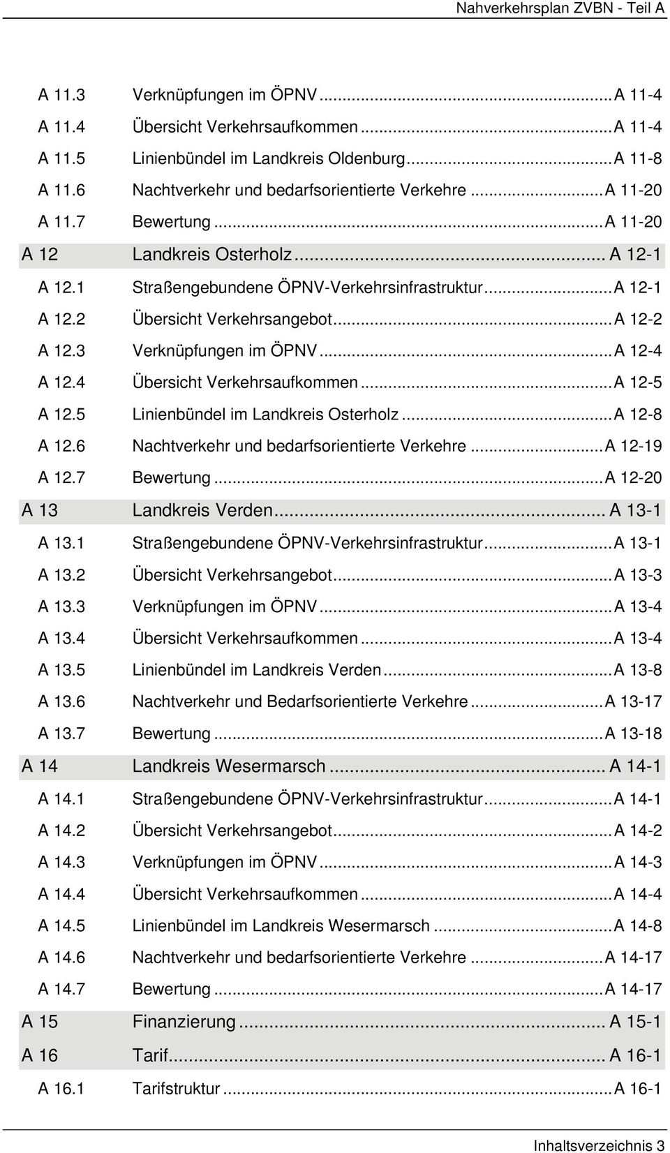 3 Verknüpfungen im ÖPNV... A 12-4 A 12.4 Übersicht Verkehrsaufkommen... A 12-5 A 12.5 Linienbündel im Landkreis Osterholz... A 12-8 A 12.6 Nachtverkehr und bedarfsorientierte Verkehre... A 12-19 A 12.