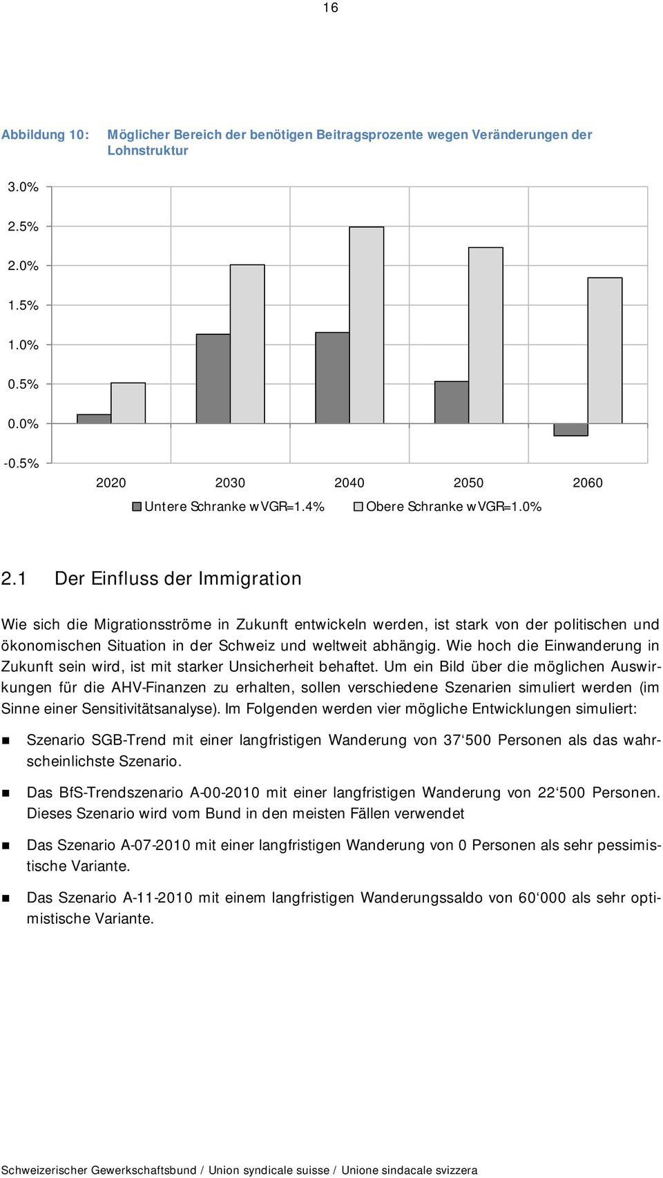 1 Der Einfluss der Immigration Wie sich die Migrationsströme in Zukunft entwickeln werden, ist stark von der politischen und ökonomischen Situation in der Schweiz und weltweit abhängig.