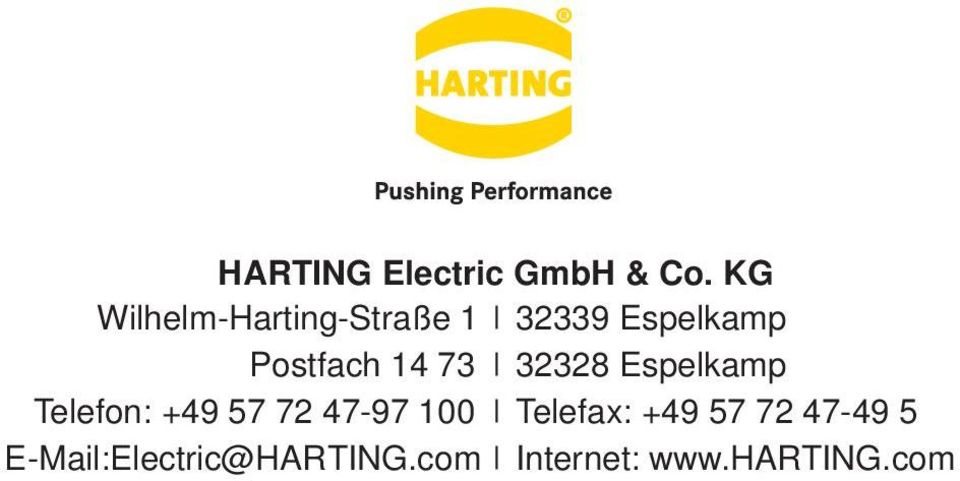 +49 57 72 47-97 100 E-Mail:Electric@HARTING.