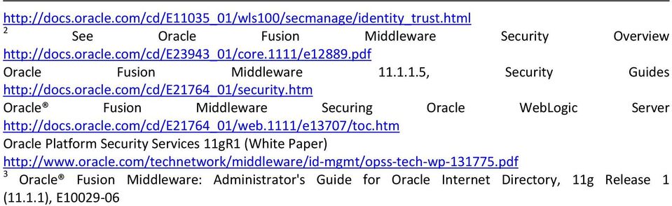 htm Oracle Fusion Middleware Securing Oracle WebLogic Server http://docs.oracle.com/cd/e21764_01/web.1111/e13707/toc.