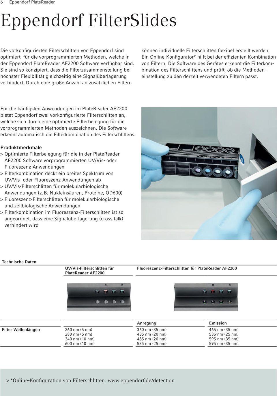 Durch eine große Anzahl an zusätzlichen Filtern können individuelle Filterschlitten flexibel erstellt werden. Ein Online-Konfigurator* hilft bei der effizienten Kombination von Filtern.