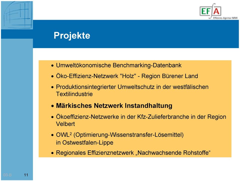 Instandhaltung Ökoeffizienz-Netzwerke in der Kfz-Zulieferbranche in der Region Velbert OWL 2