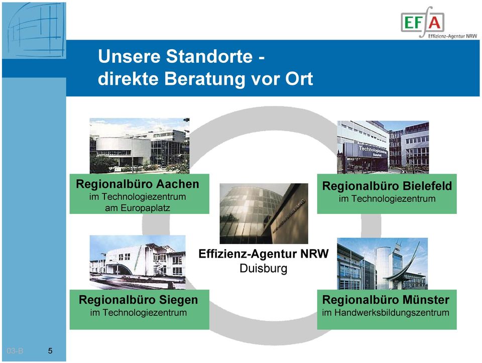 Technologiezentrum Effizienz-Agentur NRW Duisburg Regionalbüro