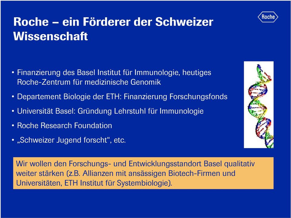Immunologie Roche Reseach Foundation Schweize Jugend foscht, etc.