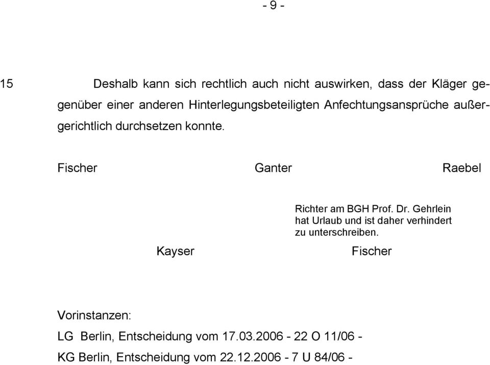 Fischer Ganter Raebel Kayser Richter am BGH Prof. Dr.
