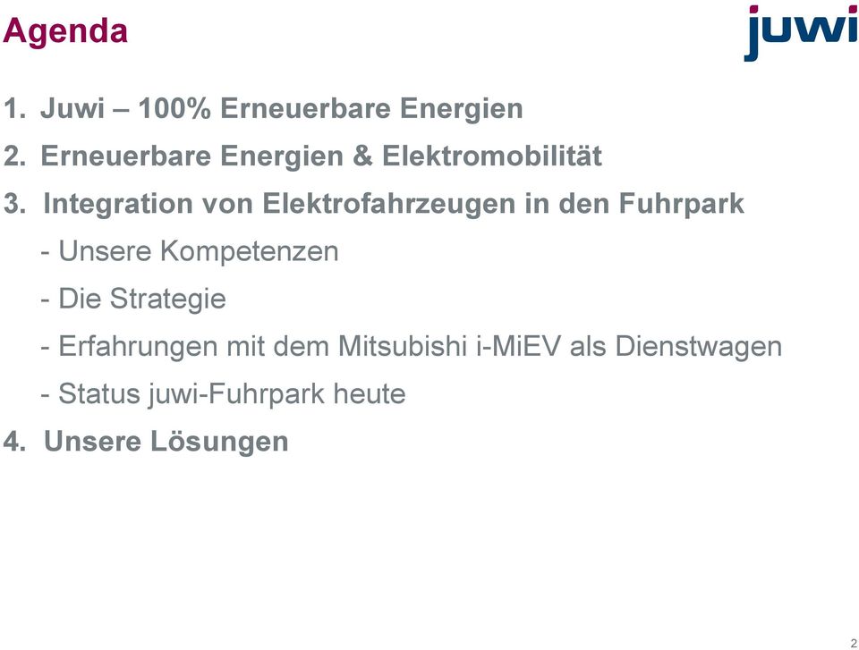 Integration von Elektrofahrzeugen in den Fuhrpark - Unsere