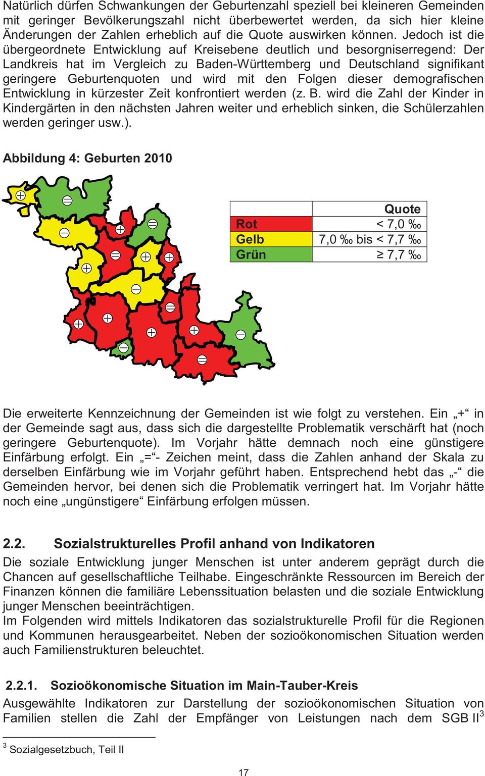 Jedoch ist die übergeordnete Entwicklung auf Kreisebene deutlich und besorgniserregend: Der Landkreis hat im Vergleich zu Baden-Württemberg und Deutschland signifikant geringere Geburtenquoten und