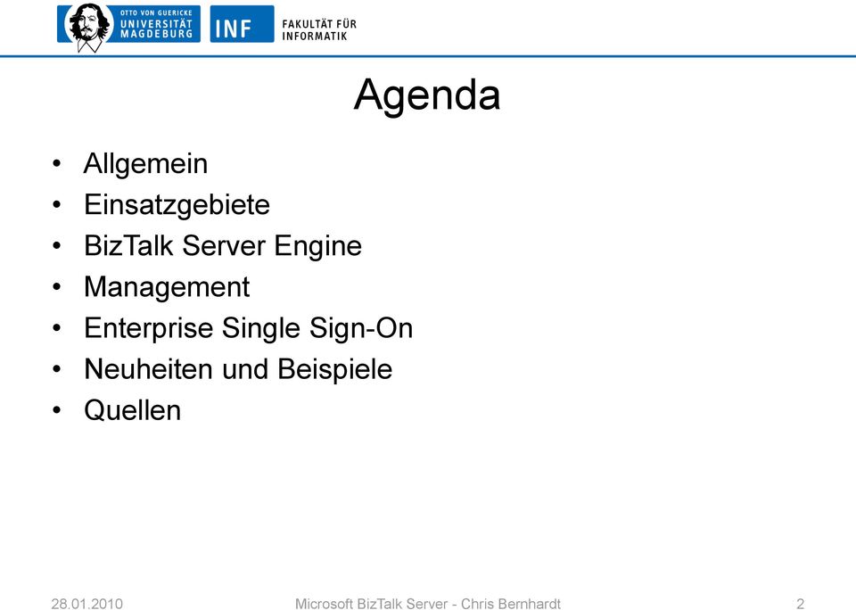 Neuheiten und Beispiele Quellen Agenda 28.01.