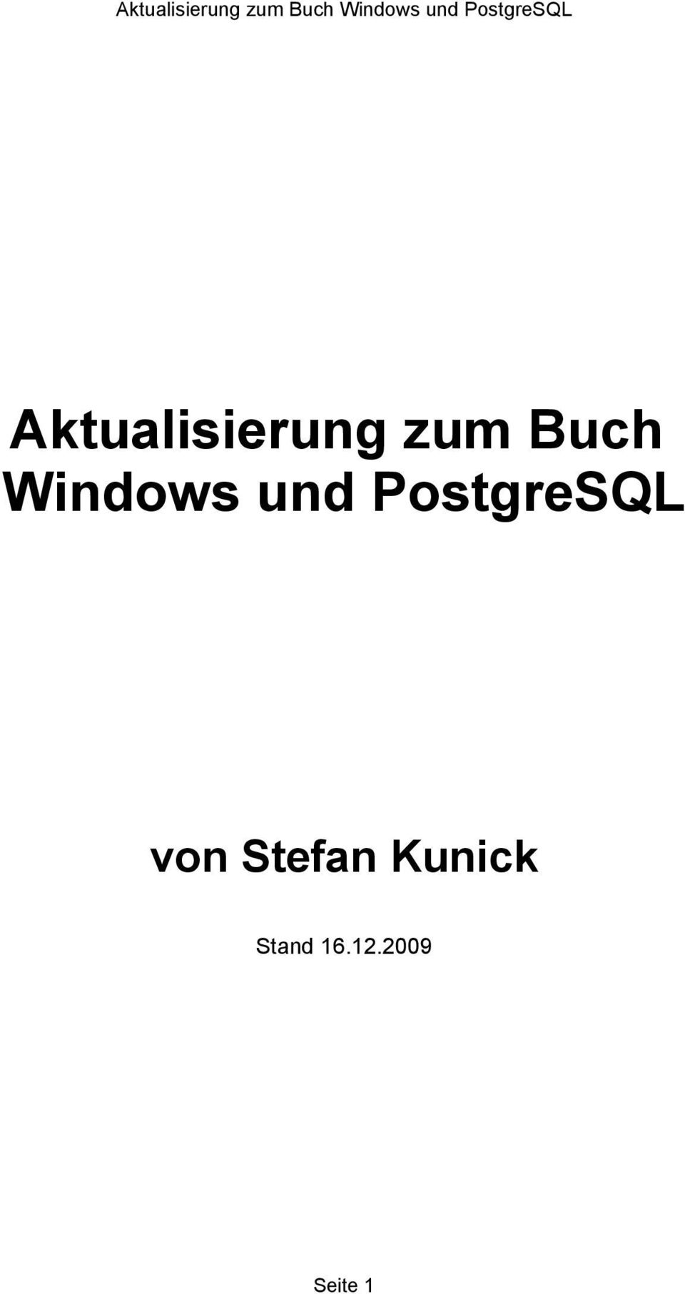 PostgreSQL von Stefan