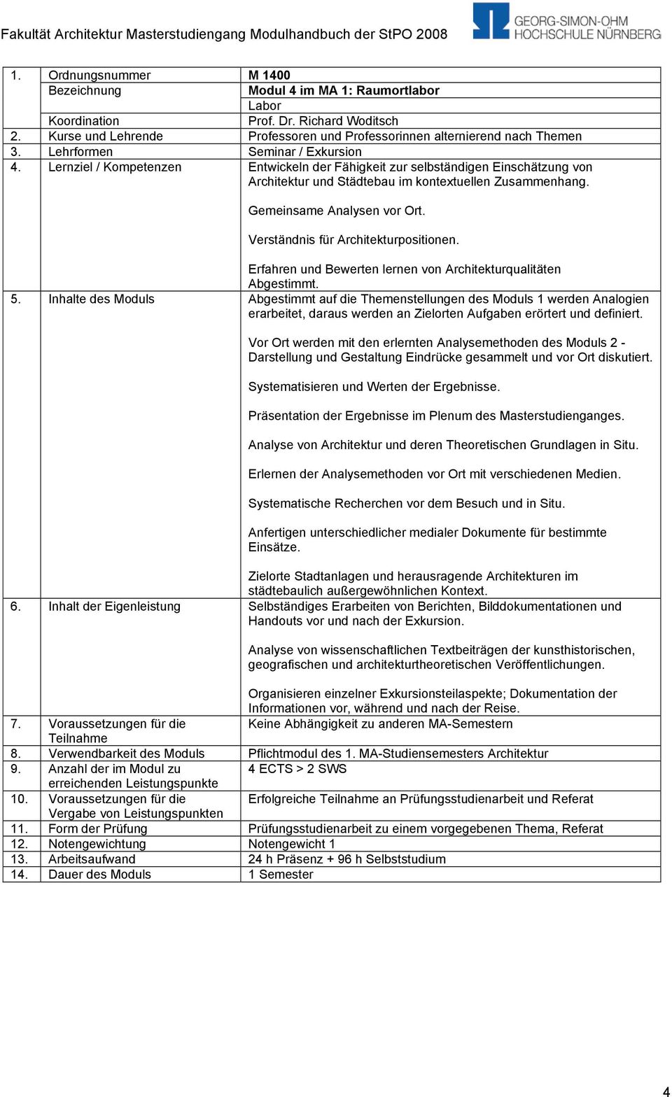 Gemeinsame Analysen vor Ort. Verständnis für Architekturpositionen. Erfahren und Bewerten lernen von Architekturqualitäten Abgestimmt. 5.