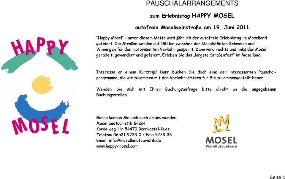 Erleben Sie das längste Straßenfest im Moselland! Interesse an einem Kurztrip?