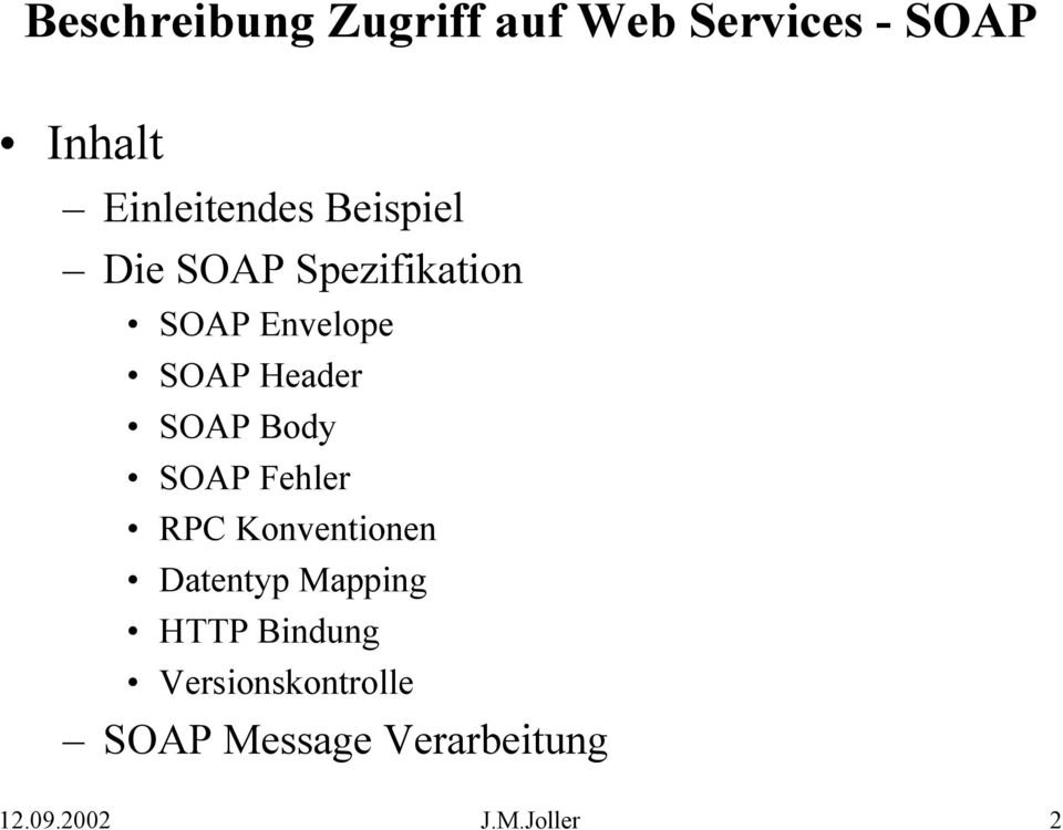 Body SOAP Fehler RPC Konventionen Datentyp Mapping HTTP Bindung
