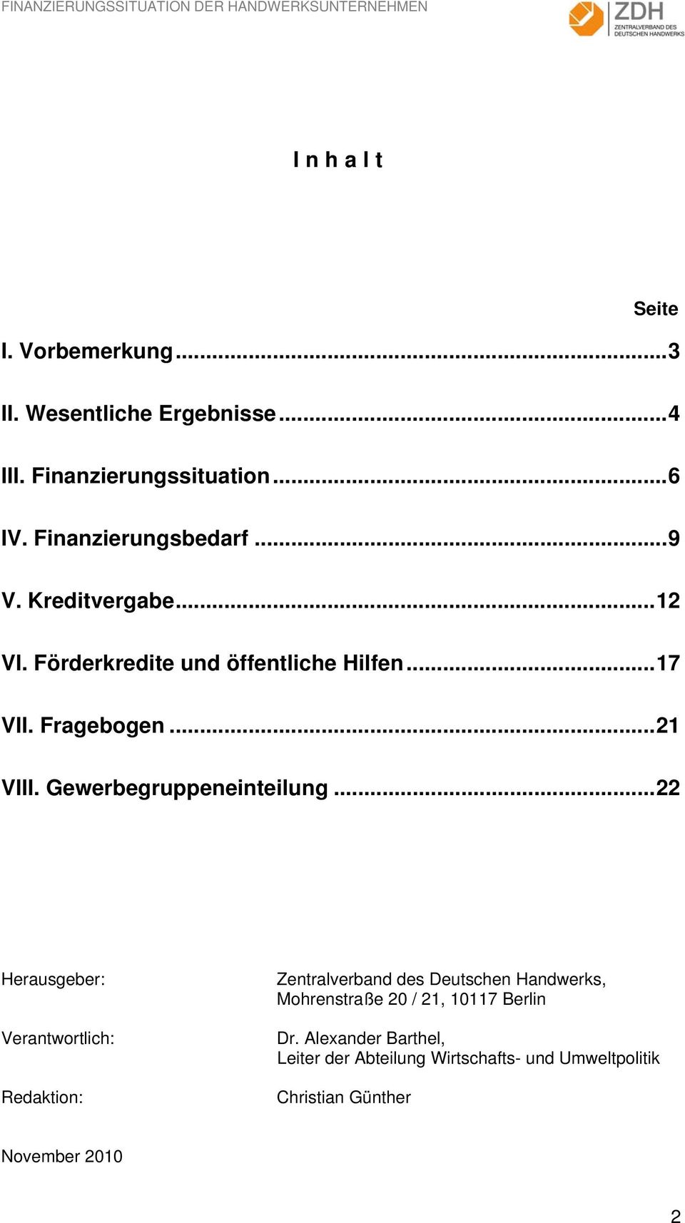 Gewerbegruppeneinteilung.