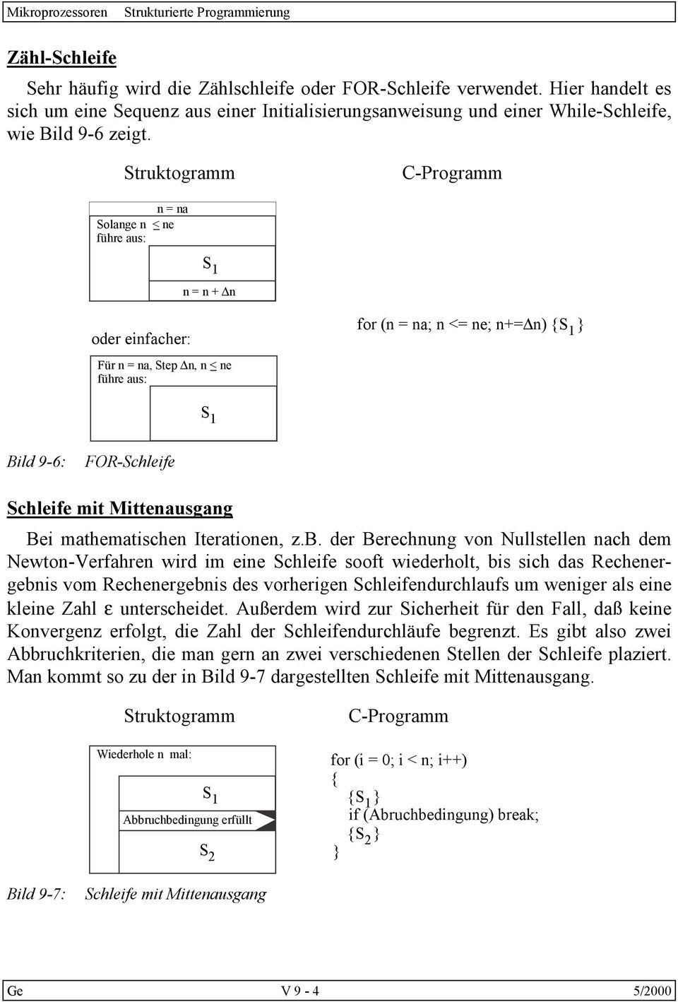 Mittenausgang Bei mathematischen Iterationen, z.b.