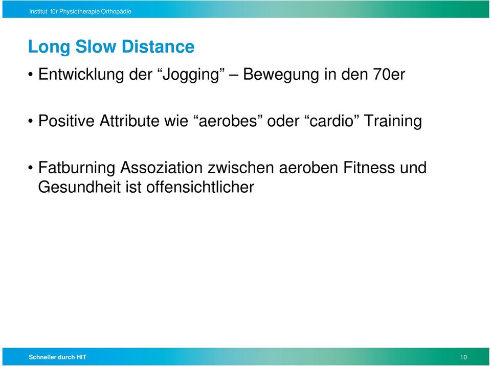 Training Fatburning Assoziation zwischen aeroben