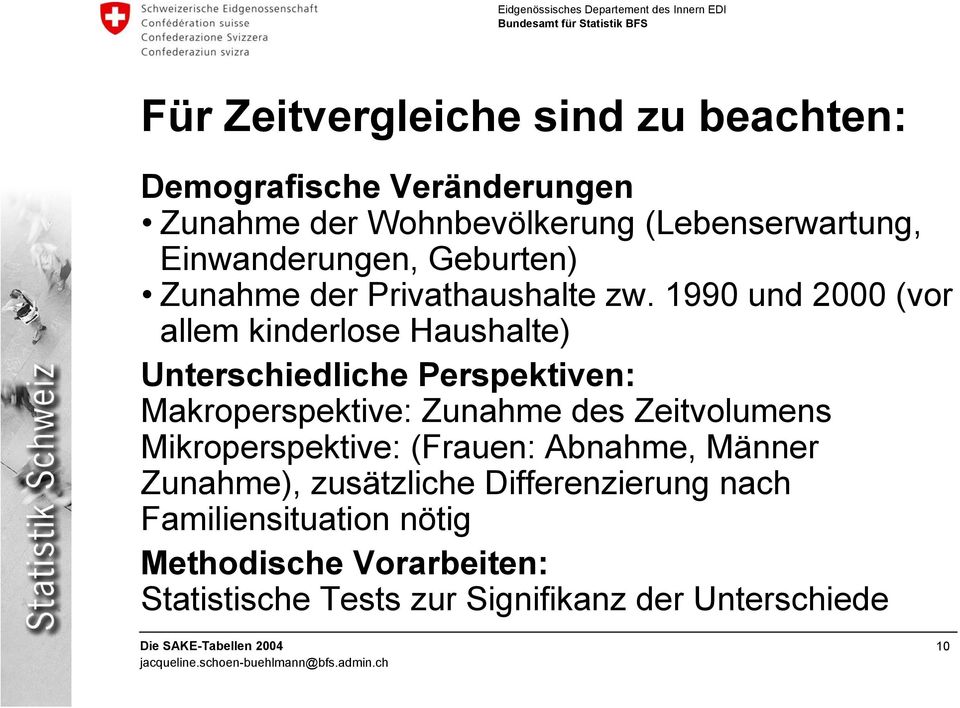 1990 und 2000 (vor allem kinderlose Haushalte) Unterschiedliche Perspektiven: Makroperspektive: Zunahme des