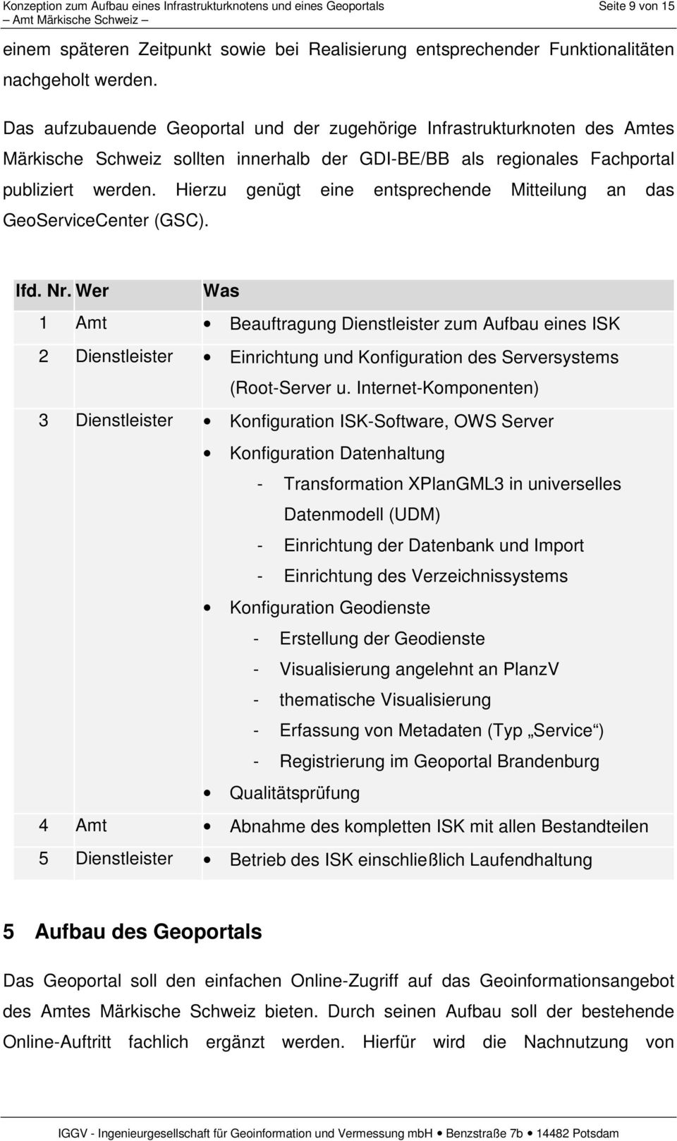 Hierzu genügt eine entsprechende Mitteilung an das GeoServiceCenter (GSC). lfd. Nr.