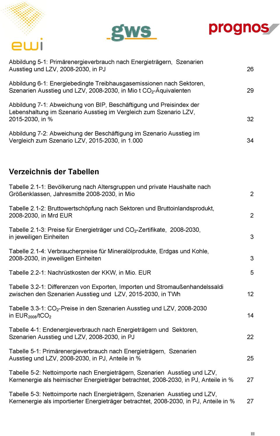 Abbildung 7-2: Abweichung der Beschäftigung im Szenario Ausstieg im Vergleich zum Szenario LZV, 2015-2030, in 1.000 34 Verzeichnis der Tabellen Tabelle 2.