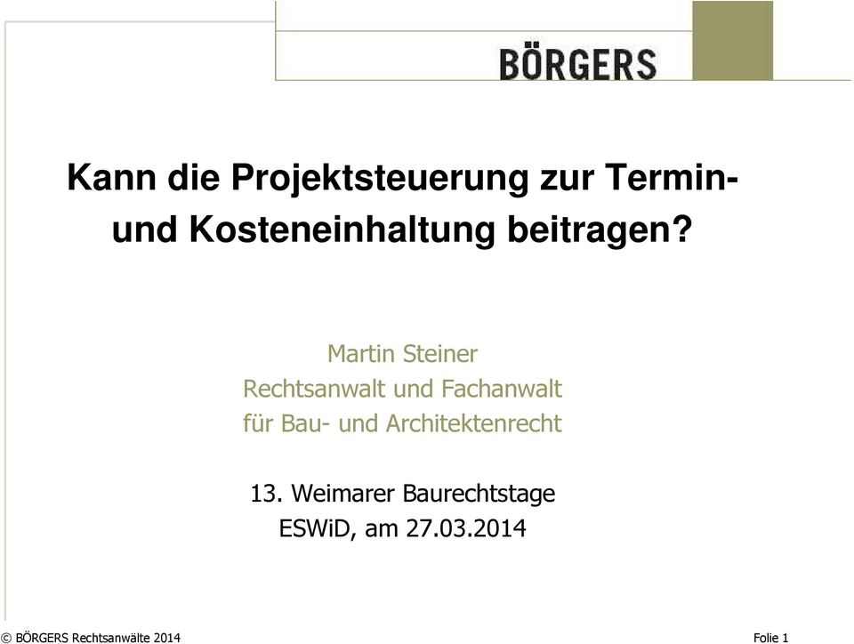 Martin Steiner Rechtsanwalt und Fachanwalt für