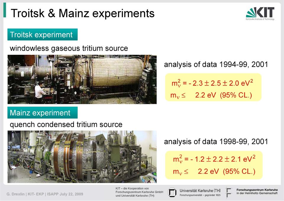 data 1994-99, 99, 2001 Mainz experiment quench