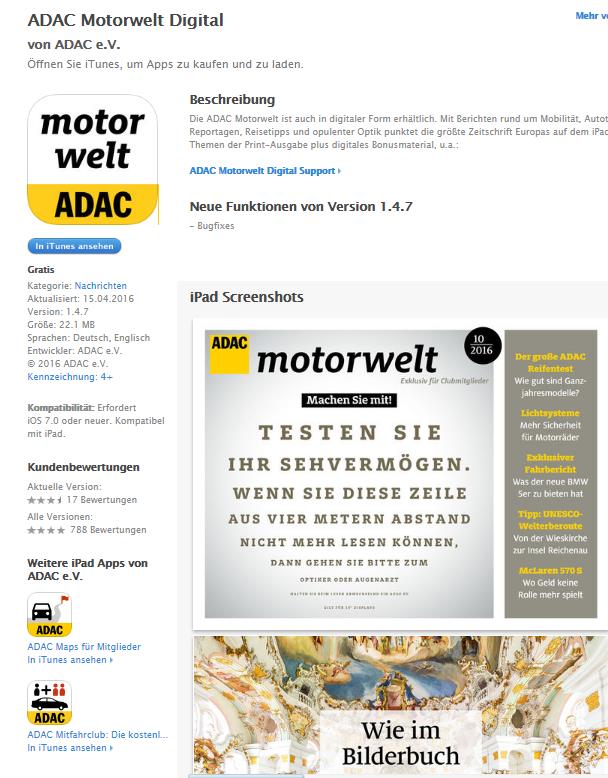 3 Die ADAC Motorwelt Digital als Tablet-Ausgabe Mitglieder Log-in für kostenfreien Download der Ausgaben Die digitale Motorwelt kann kostenlos sowohl im Apple Zeitungskiosk (ios) als auch im Google