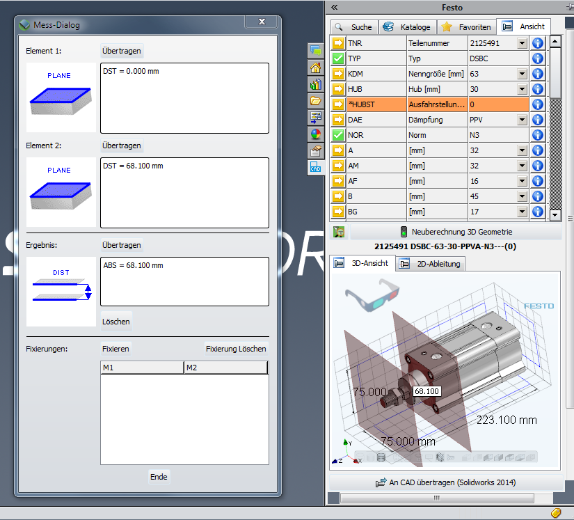Die Festo CAD-Plugins ermöglichen den vollständigen Produktauswahlprozess innerhalb des CAD-Systems.