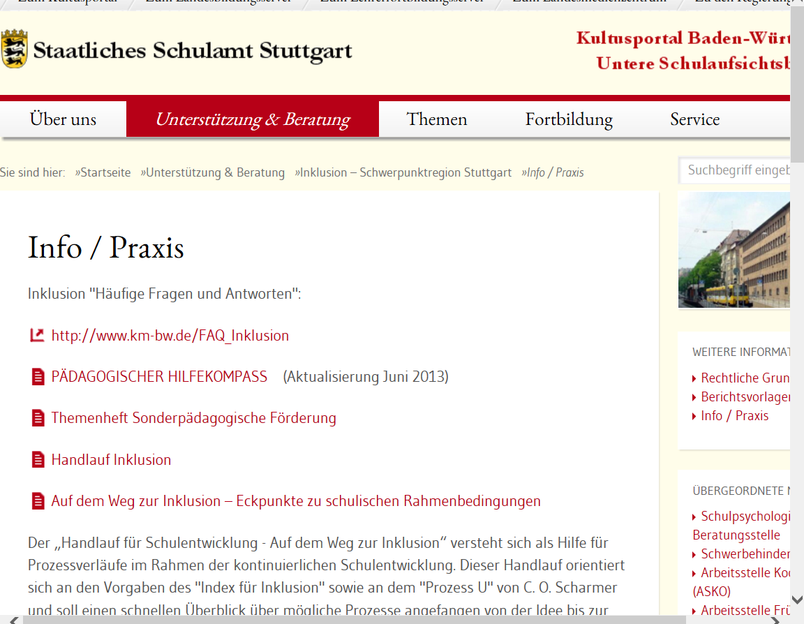 Homepage des Staatlichen Schulamts Stuttgart