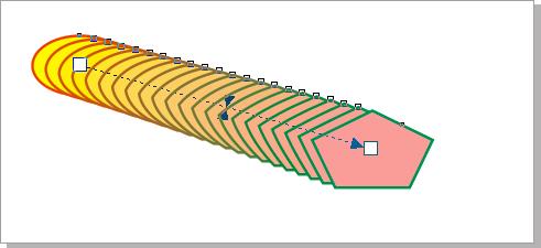 Wird zusätzlich die Taste Alt gedrückt, wird aus dem geradlinigen Verlauf ein freier Verlauf (vergleiche Freihandlinie; siehe Abbildung 3). Abb. 2: geradliniger Verlauf einer interaktiven Überblendung Abb.