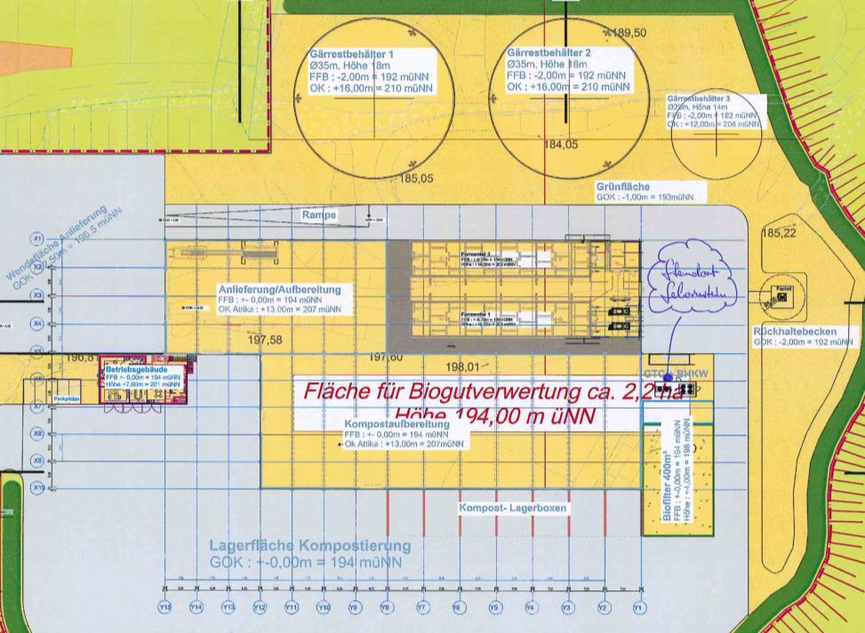 Die folgende Abbildung zeigt einen Lageplan des geplanten Betriebsstandorts.