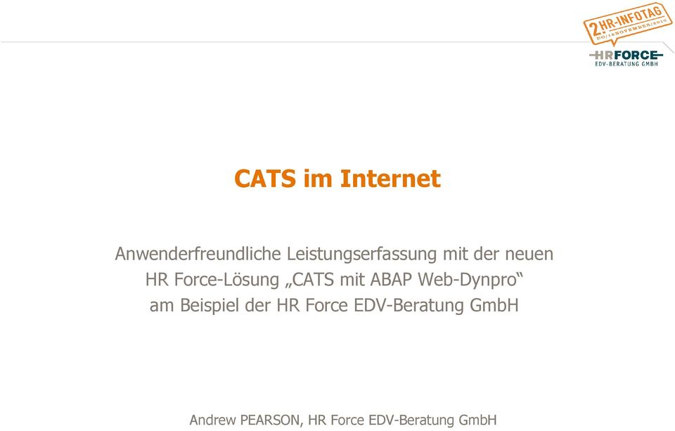 CATS mit ABAP Web-Dynpro am Beispiel der HR