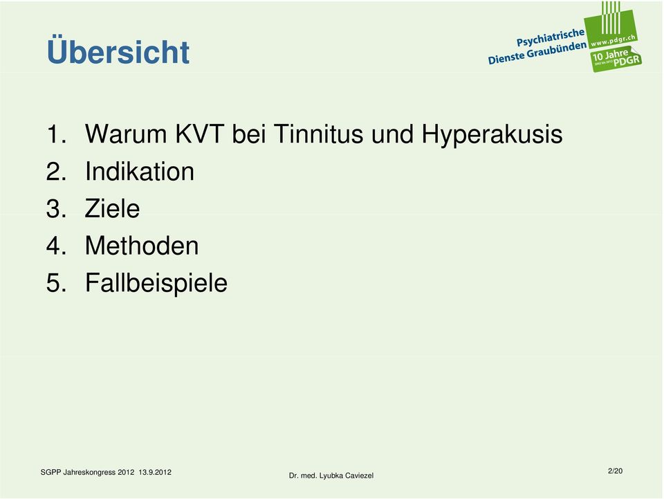 Hyperakusis 2. Indikation 3.