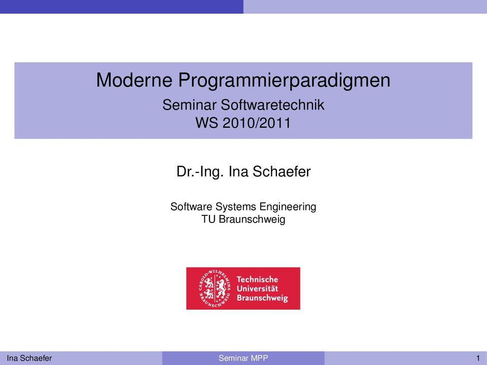 Ina Schaefer Software Systems