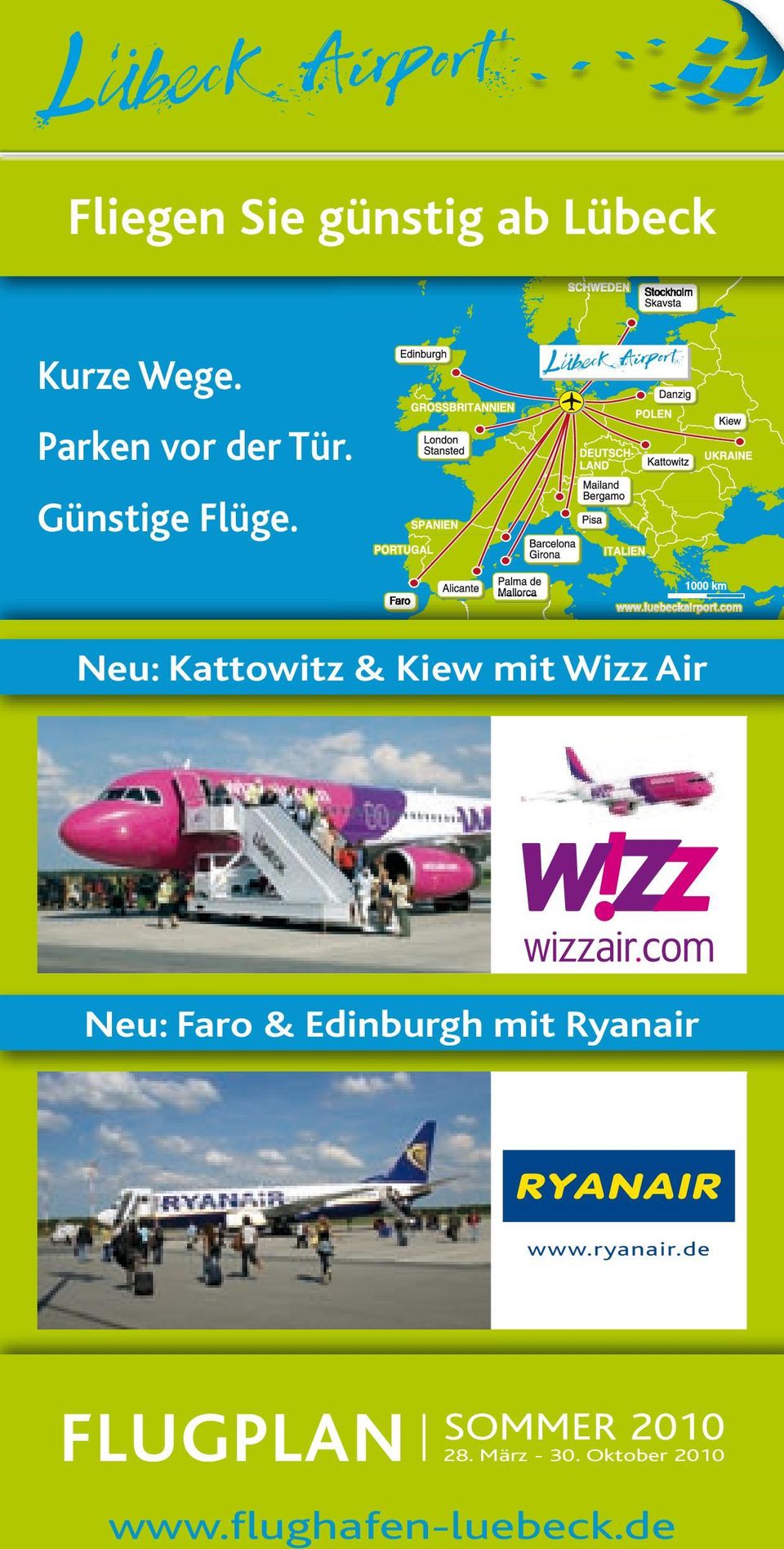 Neu: Kattowitz & Kiew mit Wizz Air Neu: Faro & Edinburgh