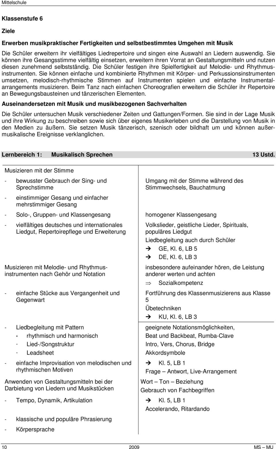 Die Schüler festigen ihre Spielfertigkeit auf Melodie- und Rhythmusinstrumenten.