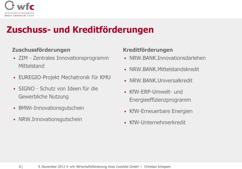 BMWi-Innovationsgutschein NRW.Innovationsgutschein Kreditförderungen NRW.BANK.Innovationsdarlehen NRW.BANK.Mittelstandskredit NRW.