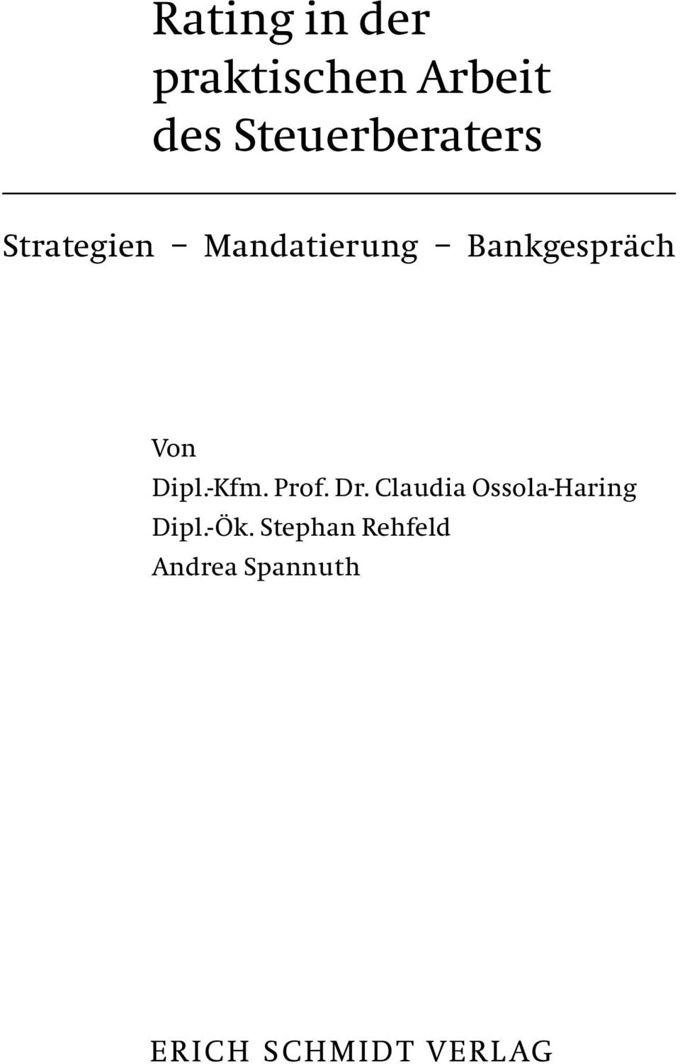 Bankgespräch Von Dipl.-Kfm. Prof. Dr.