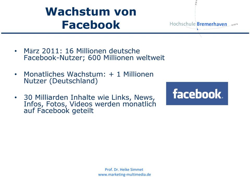 + 1 Millionen Nutzer (Deutschland) 30 Milliarden Inhalte wie