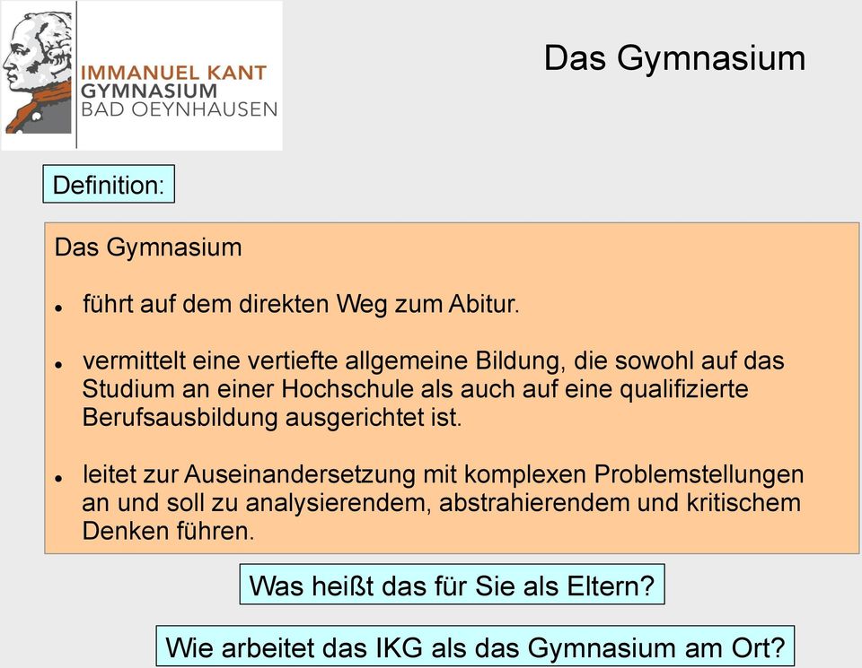 qualifizierte Berufsausbildung ausgerichtet ist.