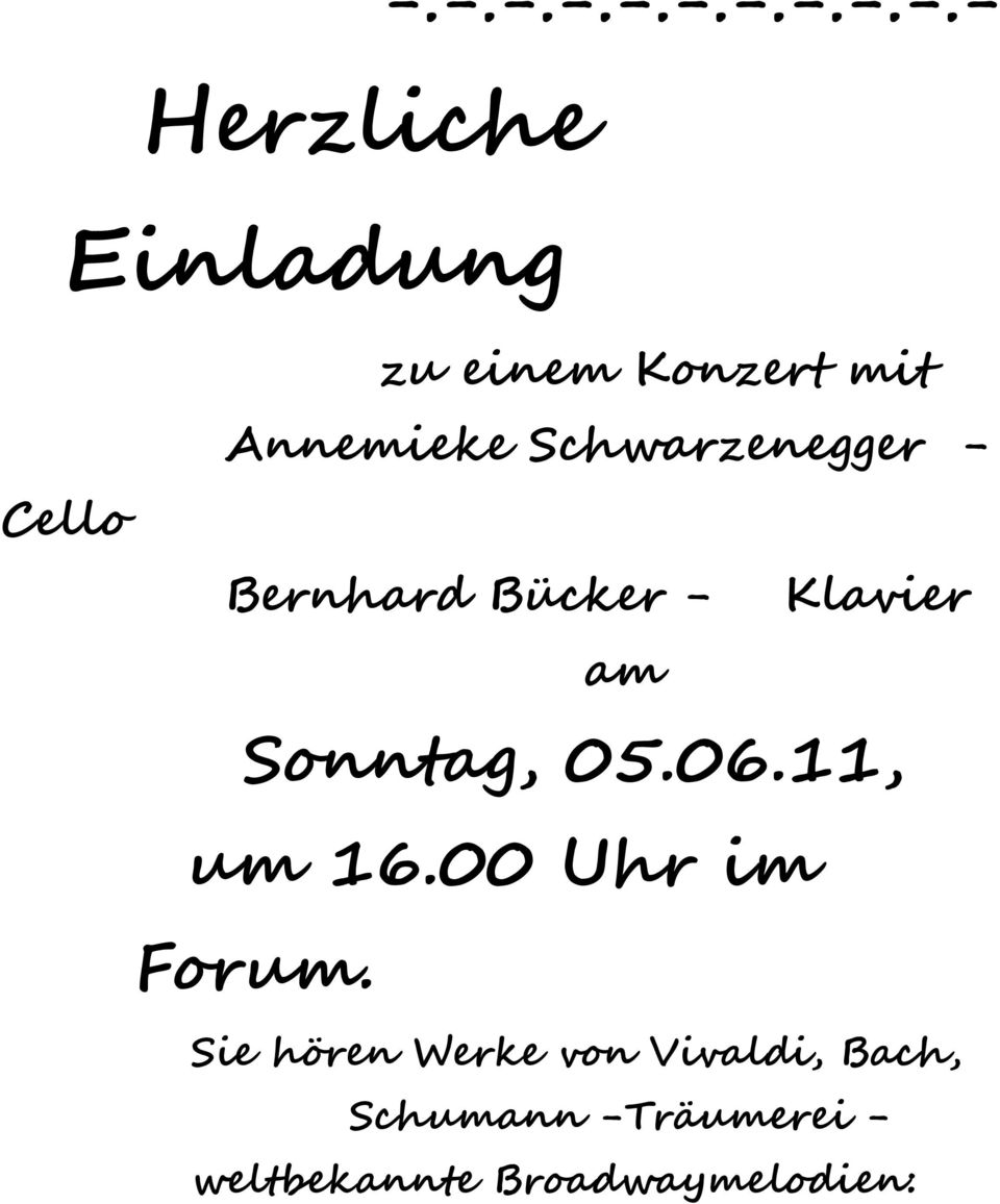 Schwarzenegger - Bernhard Bücker - Klavier am Sonntag, 05.06.