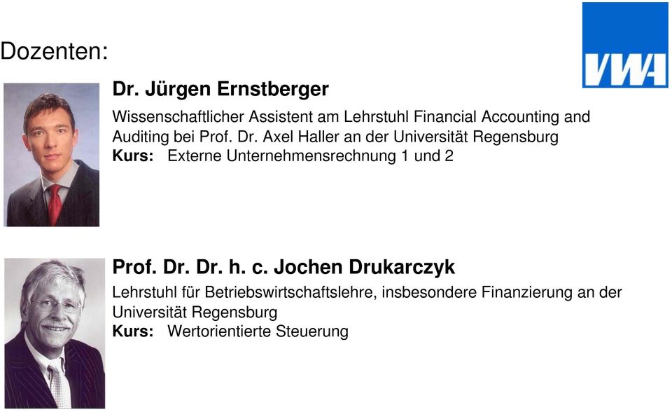 Auditing bei Prof. Dr.