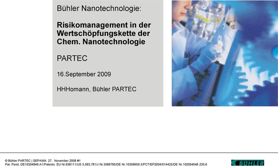 Nanotechnologie PARTEC 16.