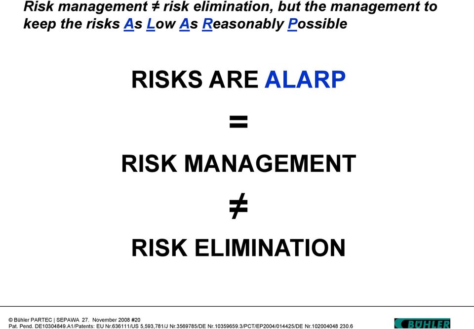 Reasonably Possible RISKS ARE ALARP = RISK