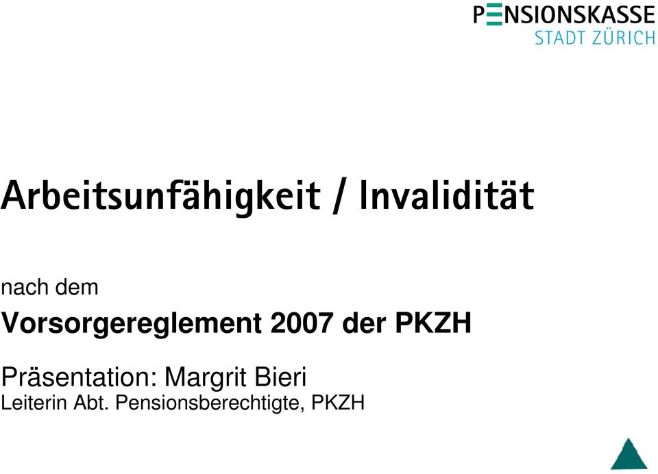 PKZH Präsentation: Margrit Bieri