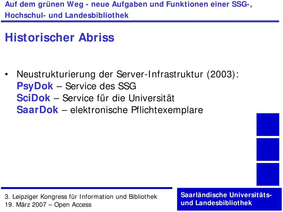 (2003): PsyDok Service des SSG SciDok Service