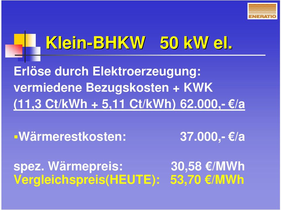 Bezugskosten + KWK (11,3 Ct/kWh + 5,11 Ct/kWh) 62.