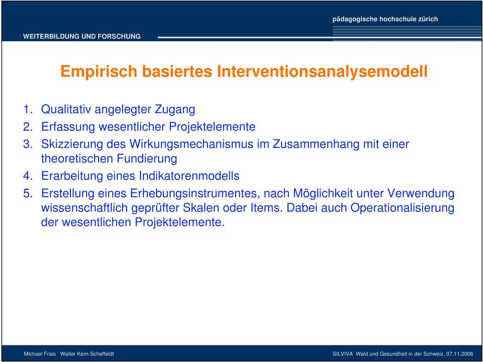 Skizzierung des Wirkungsmechanismus im Zusammenhang mit einer theoretischen Fundierung 4.