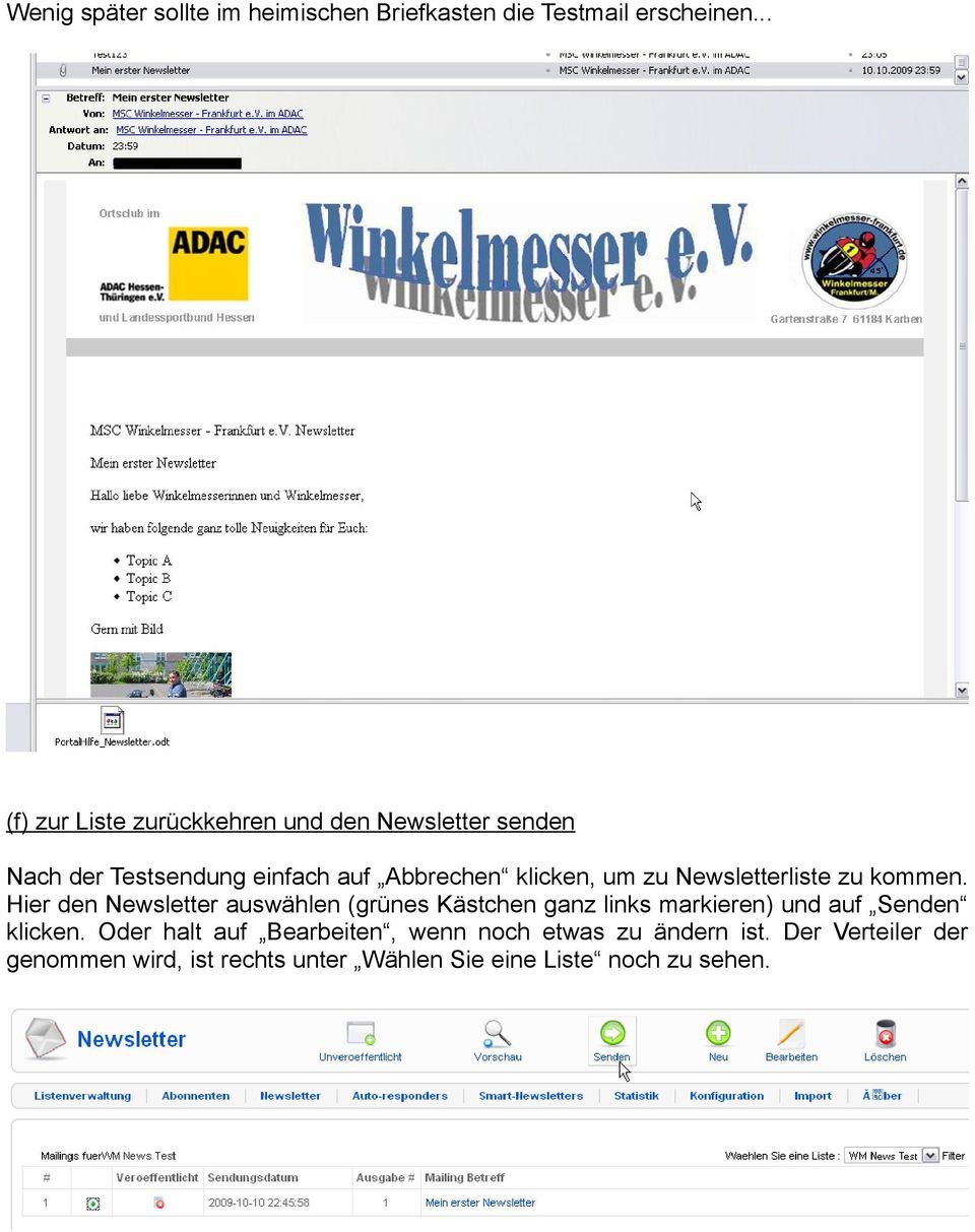 zu Newsletterliste zu kommen.