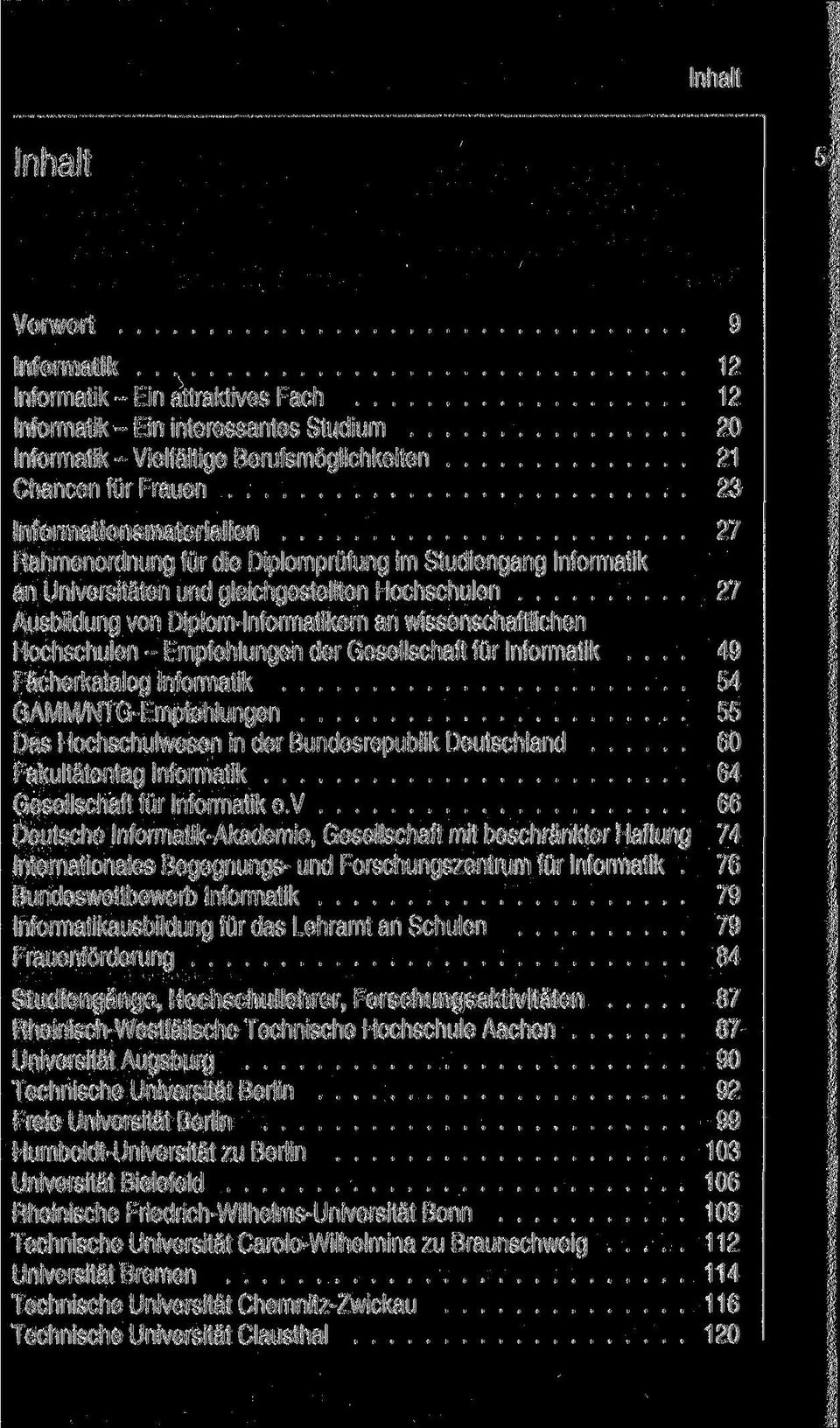 Hochschulen - Empfehlungen der Gesellschaft für Informatik.