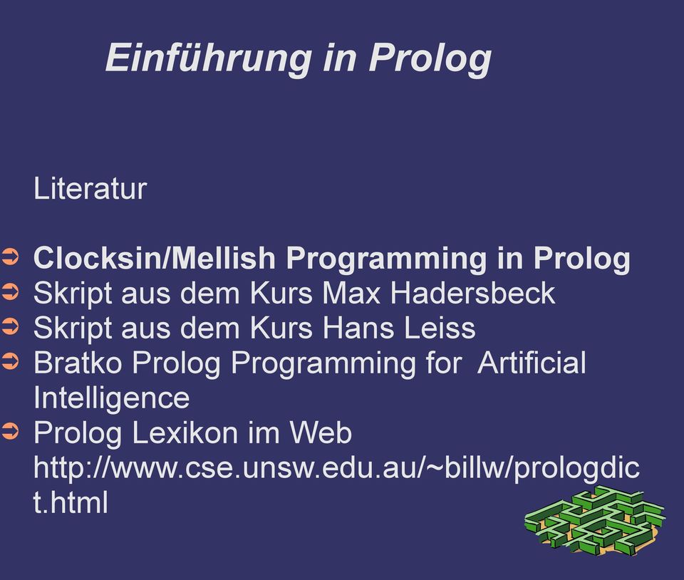 Hans Leiss Bratko Prolog Programming for Artificial Intelligence